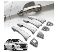CHROMEMASTER | Coques de Poignées de Porte Extérieures Compatibles avec Peugeot 208 Hayon 5D 2019+ | Acier inoxydable ; Couleur: Chrome ; Protection et Nouveau Look pour vos Poignées de Porte ; 8 pcs