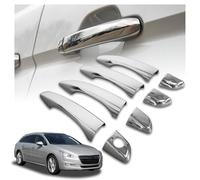 CHROMEMASTER | Coques de Poignées de Porte Extérieures Compatibles avec Peugeot 508 Break 2010-2018 | Acier inoxydable ; Couleur: Chrome ; Protection et Nouveau Look pour vos Poignées de Porte ; 8 pcs
