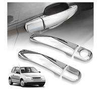CHROMEMASTER | Coques de Poignées de Porte Extérieures Compatibles avec SEAT Arosa Hayon 3D 1997-2004 Acier inoxydable ; Couleur: Chrome ; Protection et Nouveau Look pour vos Poignées de Porte ; 4 pcs