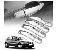 CHROMEMASTER | Coques de Poignées de Porte Extérieures Compatibles avec SEAT León Hayon 5D 1999-2007 Acier inoxydable ; Couleur: Chrome ; Protection et Nouveau Look pour vos Poignées de Porte ; 8 pcs