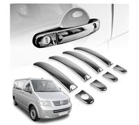 CHROMEMASTER | Coques de Poignées de Porte Extérieures Compatibles avec VW California T5 2003-2015 | Acier inoxydable ; Couleur: Noir ; Protection et Nouveau Look pour vos Poignées de Porte ; 8 pcs