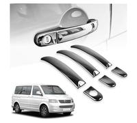 CHROMEMASTER | Coques de Poignées de Porte Extérieures Compatibles avec VW Caravelle T5 2003-2015 | Acier inoxydable ; Couleur: Noir ; Protection et Nouveau Look pour vos Poignées de Porte ; 6 pcs