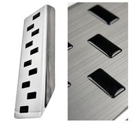 CHROMEMASTER | Repose-pied Conducteur en Acier Inoxydable - Plaque Antidérapante, Sans Perçage, Compatible avec Skoda Kamiq 2019+ ; Accessoire auto : Plaque Talon de Protection & Moulure Décorative