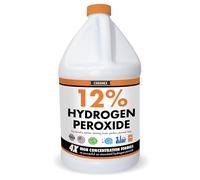 Chromex Peroxyde d'hydrogène 12 % de qualité alimentaire, solution concentrée 4 x, se dilue à 12 litres, utilisations polyvalentes : soins topiques, maison, cuisine, nettoyant pour bain, linge,