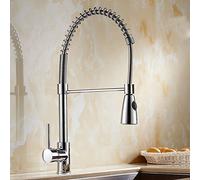 Chromle en laiton Spring Far Down Kitchen Robinet Sort Ktchen Mixer Hot and Cold Water 360 Papée de cuisine pivotante LWX