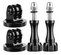 ChromLives Adaptateur de trépied avec vis moletée compatible avec GoPro Hero 11, 10,9, 8, 7, 6, 5, 4, DJI Osmo, Sjcam, Xiaoyi, caméras d'action, vis de montage en aluminium de 6,35 mm (lot de 2 + 2)