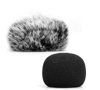 ChromLives Pare-Brise pour Microphone, Pare-Brise en Fourrure Muff Wind Cover + Housse de Protection pour Microphone en Mousse Compatible avec Zoom H1 H1n Apogee Mic et Plus, Furry & Foam 2Pack