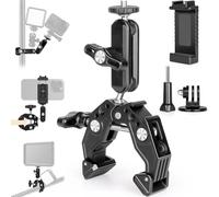 ChromLives Super Pince Cold Shoe Filetage 1/4" Adaptateur pour Caméra d'action Support Téléphone pour Trépied Table Barre Transversale Compatible avec Gopro Caméra Téléphone Insta360