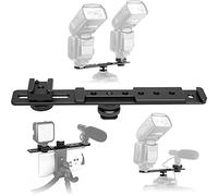 ChromLives Support de Caméra 8'' Barre d'extension Froide de Chaussure Support Droit Flash Caméra Double Montage Support Flash pour Caméscope DSLR Nikon Canon Sony Olympus