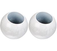 Chromo 28 Metal | Ø28 | 1 Embout Boule | Blanc laqué (Lot de 2)