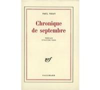Chronique de septembre Paul Nizan (Auteur), Olivier Todd (Préface)
