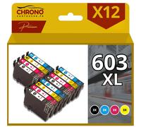 CHRONOCARTOUCHE - 603XL - 12 Cartouches d'encre Compatibles avec Epson 603 XL Etoile de Mer - pour C