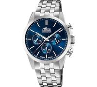 Lotus Montre Homme 18989/2 Chrono – Acier 316L argent, Quartz, Chronographe, Verre minéral, 5 ATM