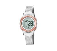 Calypso Montre Femme Digitale Caoutchouc Argenté - Verre Haute Résistance - Étanche 10 ATM - Date, Calendrier, Chronographe, Double Heure, Lumière, Alarme, 12/24 h K5736/2