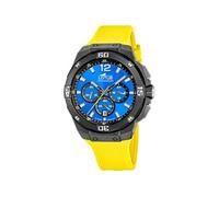 LOTUS Montre Homme Analogique Caoutchouc Jaune - Mouvement Quartz - Chronographe - Calendrier - Verre Minéral Résistant - Étanche 10 ATM - 18975/5 Chrono