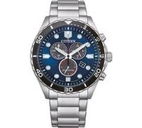 Citizen Montre Chronographe Homme AT2560-84L Eco-Drive 43 mm Acier inoxydable Bracelet argenté