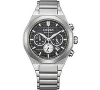 CITIZEN Zenshin Senkei Eco-Drive Solar Super Titanium Chronographe avec bracelet en titane et verre saphir, Noir , Moderne