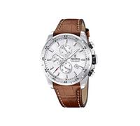 Festina Montre homme F20692/1 Timeless Chronograph – Cuir marron, Quartz, Chrono, Calendrier, 10 ATM