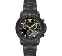 Versace Montre Homme VE2E00621 – Quartz Chronographe 45 mm Acier inoxydable gris Cadran noir 5ATM