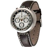 Chronographe Homme Zeno Watch Basel pour Analogiques Automatique avec Bracelet de Cuir 3591i26 Marron