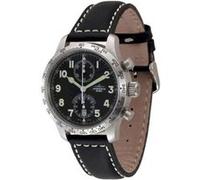 Chronographe Homme Zeno Watch Basel pour Analogiques Automatique avec Bracelet de Cuir 95572Ta1 Noir G