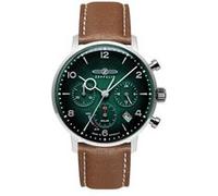 Montre Homme Zeppelin Hindenburg - Chrono Solaire - Bracelet Cuir Marron