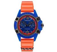 Versace VEZ700922 Icon Active Chrono blau schwarz orange Silikon Herren Uhr NEU