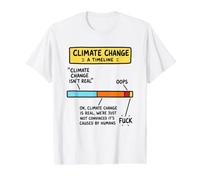 Chronologie du Changement Climatique Science de l'environnement Satire Humour T-Shirt Graphique avec Valeur, Homme, Blanc, XL
