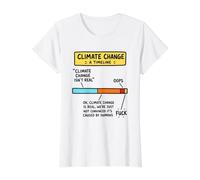 Chronologie du Changement Climatique Science de l'environnement Satire Humour T-Shirt Graphique avec Valeur, Femme, Blanc, M