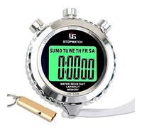 Chronomètre avec Sifflet,Chronometre Professionnel 2 Mémoire avec Fonction Muet et Lumièr pour Sport