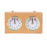 Chronomètre d’échecs analogique, minuteur mécanique en Bois pour Les compétitions d’échecs, Outil de chronométrage rétro à remontage Haute précision avec boîtier en Bois de pin
