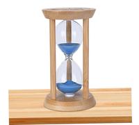 Chronomètre de sablier, minuterie de Sable avec Bois Sable Bleu et Structure en Verre 5 Minutes avec Une échelle Temps résistante à l'impact pour la Planification, l'entraînement, 'Ornement
