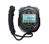 Chronomètre de sport classique étanche professionnel avec écran LCD et corde pour le sport, la cuisine, blanc