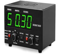 Chronomètre d'Intervalles de Boxe pour MMA, Muay Thai, Kickboxing - Grand Écran LED avec Buzzer, Rounds et Repos Réglables - Équipement Professionnel pour Home Gym et Garage,Green