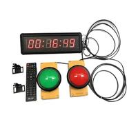 Chronomètre LED avec compte à rebours, bouton de réinitialisation, câble de 2 m et télécommande for les écoles. Utilisation multiscénario(2pcs 10cm buttons)
