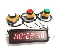 Chronomètre LED avec compte à rebours, bouton de réinitialisation, câble de 2 m et télécommande for les écoles. Utilisation multiscénario(3pcs 6cm buttons)