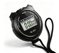 Chronomètre Sport Électronique Noir pour Arbitre et Fitness | Boîtier ABS, Montre Minuteur avec Cordon, Grand Écran LCD, Boutons Marche Arrêt, Fonction Compte Rebours