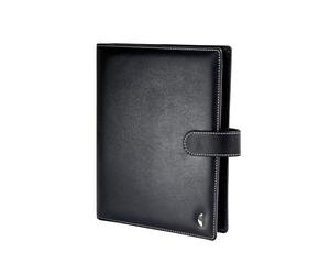 Chronoplan 50107 Organiseur Cuir Synthétique (Agenda A5 avec languette, Classeur Noir