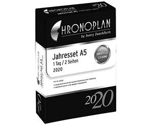 Chronoplan 50200 Agenda 2020 annuel A5, Calendrier Journalier à Effeuiller (1 jour2 pages) Blanc