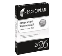 Chronoplan 50206 Calendrier 2026 (ensemble annuel A5 (148 x 210 mm), calendrier de rechange, pour planificateur quotidien, idéal pour planification quotidienne détaillée, 1 jour sur 2 pages, avec