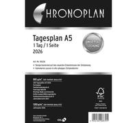 Chronoplan 50226 Calendrier 2026 (plan quotidien A5 (148 x 210 mm), calendrier de rechange, pour planificateur quotidien, idéal pour planification quotidienne détaillée, 1 jour sur 1 page, avec