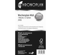Chronoplan 50256 Calendrier 2026 (planning hebdomadaire Midi (96 x 172 mm), calendrier de rechange, idéal pour la planification hebdomadaire détaillée, 1 semaine sur 2 pages en lignes, avec