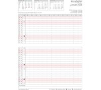 Chronoplan 50266 Calendrier à insérer 2026 (agenda portefeuille A5 (156x210mm) de rechange pour agenda, mensuel pour 15 mois, 1 mois sur 1 page à déplier, avec perforation universelle) blanc