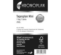 Chronoplan 50606 Recharge de calendrier 2026 (horaire quotidien mini (79 x 125 mm), calendrier de rechange, pour planificateur quotidien, idéal pour planification quotidienne détaillée, 1 jour sur 1