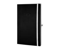 Chronoplan 50926 Agenda 2026 (agenda A5 (135 x 210 mm) avec couverture souple, semainier, 1 semaine sur 2 pages, avec boucle flexible pour stylo, bande de signalisation, fermeture élastique) Noir