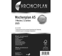 CHRONOPLAN Emploi du temps hebdomadaire 2025 1 semaine/2 pages A5 colonnes