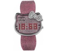 Chronotech Hello Kitty, Montre bracelet, Enfant, Acier, Argent, Cuir, Rose