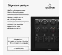 ChronoVault Remontoir | 8+6 montres | vegan | brillant | 4 modes | Moteur Mabuchi | LED | Tiroir