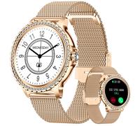 CHRONUS Montre Connectée Femme avec Appel Bluetooth 1,32'' Intelligent Smartwatch Sport Lecteur de Musique SpO2 pour Android iOS Or