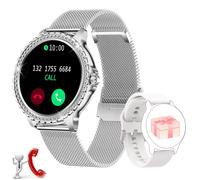 CHRONUS Montre Connectée Femme avec Appel Bluetooth 1,32'' Smartwatch Sport Lecteur de Musique SpO2 pour Android iOS Argenté